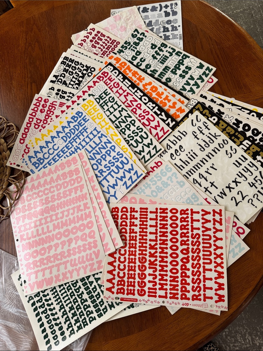 Scrapbooking Block Letters Alphabet and Numbers Sticker Sheets Bundle 66 pages